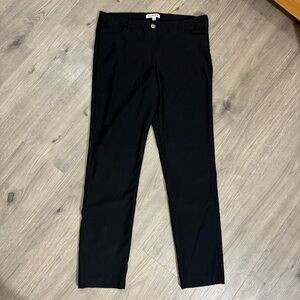 Nanette Lepore Womens Trouser Pants Tapered Leg Stretch Flat Front Black Size 12